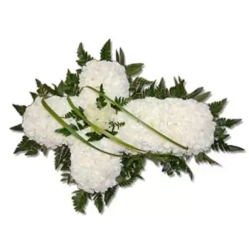Griechenland Blumen Florist- Weißes Sympathiekreuz Blumen Lieferung