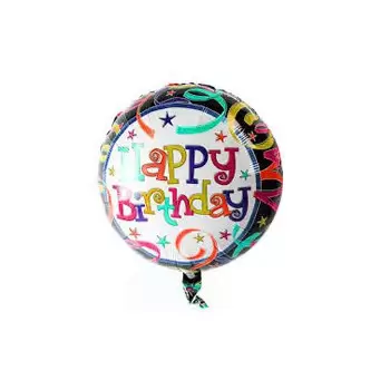 Haïti online bloemist - Gelukkige verjaardag ballon. Boeket