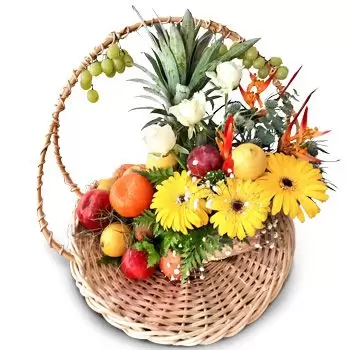 Mauricio Floristeria online - Caja de frutas Ramo de flores