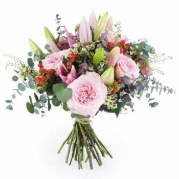 Abbenans kukat- Kukkakimppu Porton vaaleanpunaisen sävyissä Kukka Toimitus