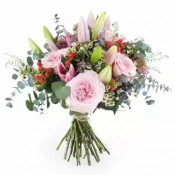 ดอกไม้ ฝรั่งเศส - ช่อดอกไม้โทนสีชมพูปอร์โต้ ดอกไม้ จัด ส่ง