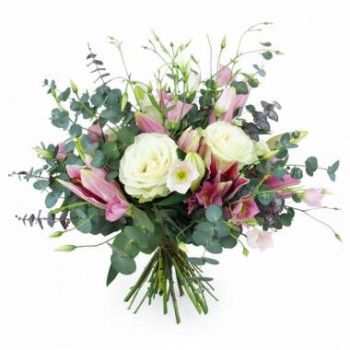 fleuriste fleurs de Réunion- Bouquet champêtre rose & blanc Reims Fleur Livraison