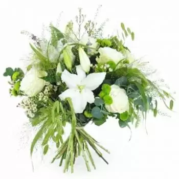 Grand-Santi květiny- Rustikální bílá kytice Livorno Květ Dodávka