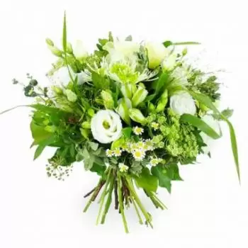 מרסיי פרחים- זר פרחים כפריים ולבנים אג'צ'יו פרח משלוח