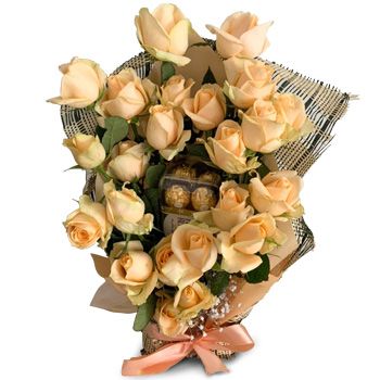 fleuriste fleurs de Colline Beau Bassin-Rose- Pétales de pêche Fleur Livraison