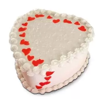 Кувейт онлайн магазин за цветя - Ванилова торта сърце Букет