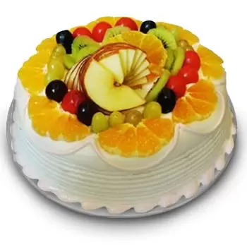 Kuweit flori- Tort cu fructe cu vanilie Floare Livrare