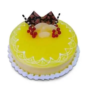 Egipat Online cvjećar - Okrugla torta od ananasa i trešnje Buket