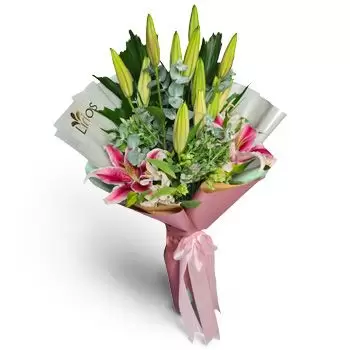 Интибука цветы- Потрясающий букет розовых лилий Цветок Доставка