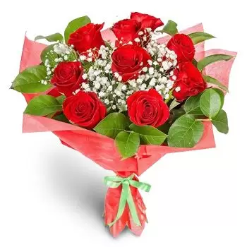 Bogjovci blomster- Romantisk rød Blomst Levering