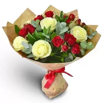 볼야르스키 이즈보르 꽃- 빨강 및 노랑 꽃잎 꽃 배달