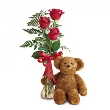 fleuriste fleurs de An-Nabaṭiyah- Teddy avec amour Fleur Livraison