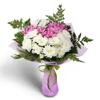 בוגטבו פרחים- רומנטיקה ורוד ולבן פרח משלוח