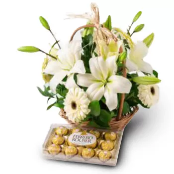 Johannesburg-virágok- Fehér kombináció Virágkötészeti csokor