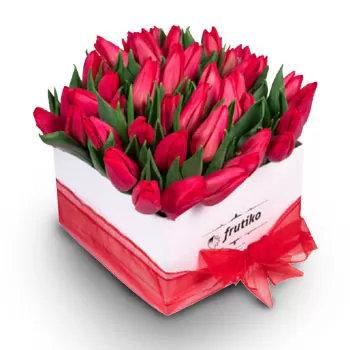 Johannesburg kedai bunga online - Kotak Merah Jambu Sejambak