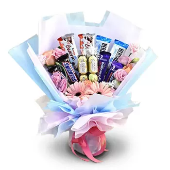 Singapore online Florist - Sweet Bouquet of Mixed Flowers and Chocolate Bouquet