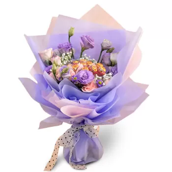 סינגפור פרחים- זר פרחים סגול יפהפה פרח משלוח