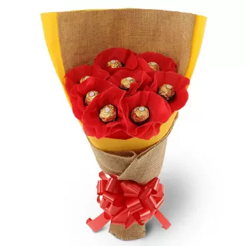 بائع زهور سنغافورة- بوكيه شوكولاتة بيزلي باقة الزهور