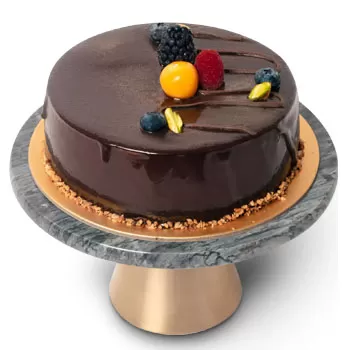 Singapore online Blomsterhandler - Lækker mørk chokoladekage Buket