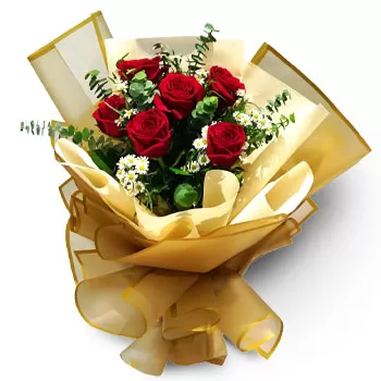 Yuhua East λουλούδια- Μπουκέτο με κόκκινα τριαντάφυλλα Λουλούδι Παράδοση