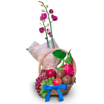 Singapore flowers  -  Assorted Flowers and Fruits Basket Delivery