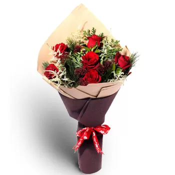Singapur rože- Klasični božični šopek vrtnic Cvet Dostava