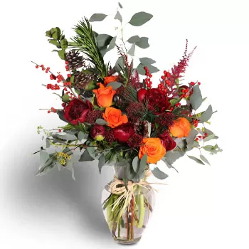 Απαλλαγή λουλούδια- Χειμερινό λουλουδάτο βάζο Λουλούδι Παράδοση