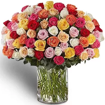 بائع زهور هوجانغ سنترال- باقة عيد الميلاد الملونة زهرة التسليم