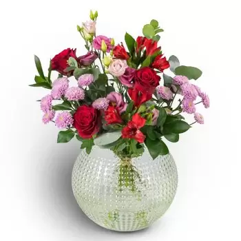 Donna kukat- Vaaleanpunainen punainen elegantti Kukka Toimitus