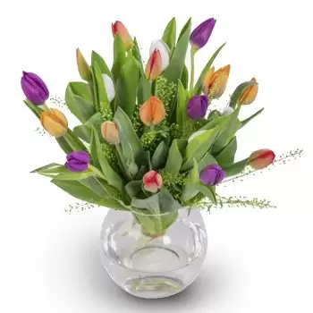 Oslo kwiaty- Elegancka fuzja tulipanów Bukiet ikiebana