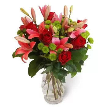 Adamek blomster- Rødt arrangement Blomst Levering