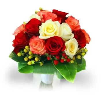 Awajki kvety- Červená a biela Kvet Doručenie
