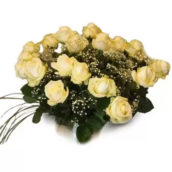 Baltrucie rože- Beli aranžma 3 Cvet Dostava