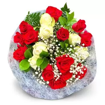 flores Es cana floristeria -  Rojo blanco Ramos de  con entrega a domicilio