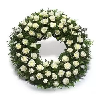 flores Novosibirsk floristeria -  Corona de rosas blancas Ramos de  con entrega a domicilio