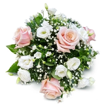 إيبيزا الزهور على الإنترنت - الأبيض والوردي باقة