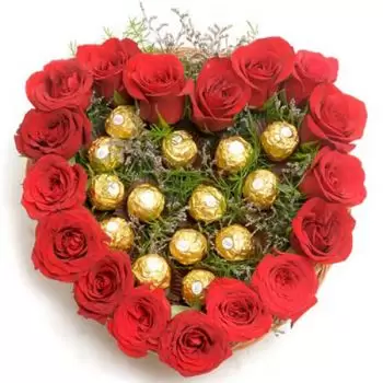 fleuriste fleurs de Girga kism- Coeur de roses douces Fleur Livraison