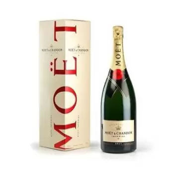 Leeds Online Blumenhändler - Champagner Moët & Chandon Blumenstrauß