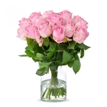 Bergen aan Zee Blumen Florist- Strauß rosa Rosen Blumen Lieferung