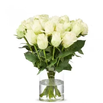 Broekhuizen bloemen bloemist- Boeket witte rozen L4 Bloem Levering