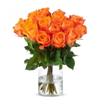 Biezenmortel blomster- Buket orange roser L4 Blomst Levering