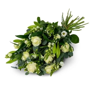 Almere blomster- Hvid begravelsesbuket Blomst Levering