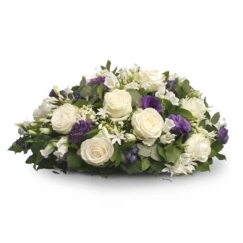 Hága-virágok- Biedermeier fehér/lila Virág Szállítás