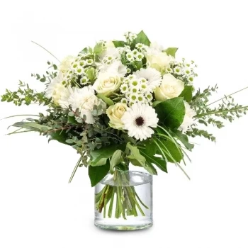 Abbenes blomster- Smuk hvid buket Blomst Levering