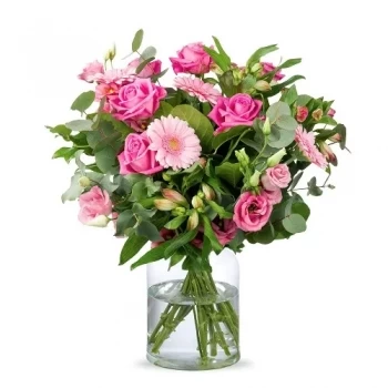 De Krim blomster- Pink overraskelsesbuket Blomst Levering