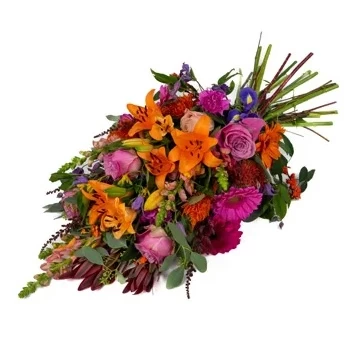 Hága-virágok- Színes temetési csokor Virág Szállítás