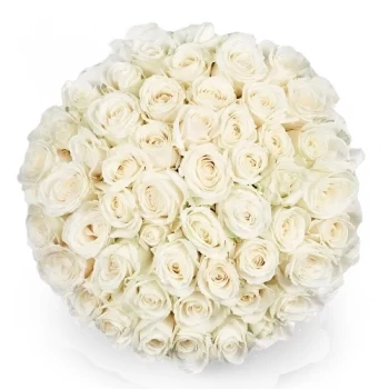 Bosschenhoofd blomster- 50 hvide roser | Blomsterhandler Blomst Levering