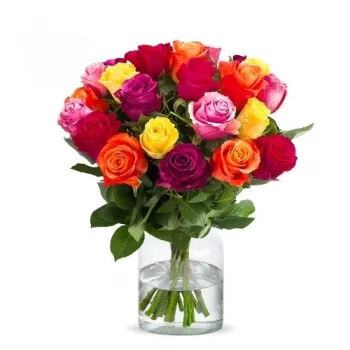Утрехт квіти- Мікс кольорові троянди L4 Квітка Доставка