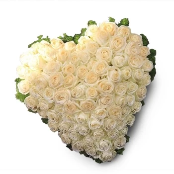 Tanger-virágok- fehér szív Virág Szállítás