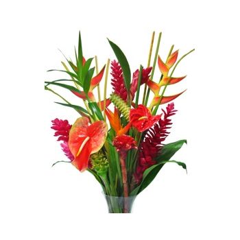 Сейнт Люси цветя- Тропически залез Букет/договореност цвете